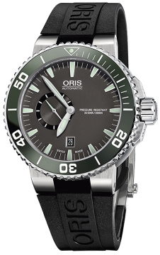 Buy this new Oris Aquis Small Second, Date 46mm 01 743 7673 4137-07 4 26 34EB mens watch for the discount price of £1,221.00. UK Retailer.
